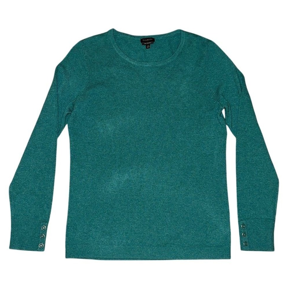 Talbots Women's Cashmere Pullover Sweater S Kelly Green luxury capsule timeless